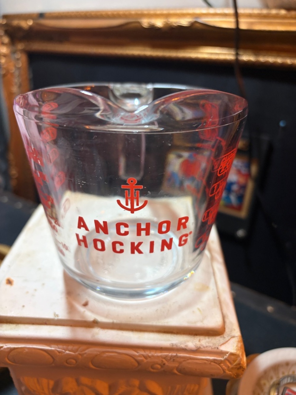 Anchor Hocking 5 oz Glass Measuring Cup - Pristine Condition Bonus 1 oz cup
